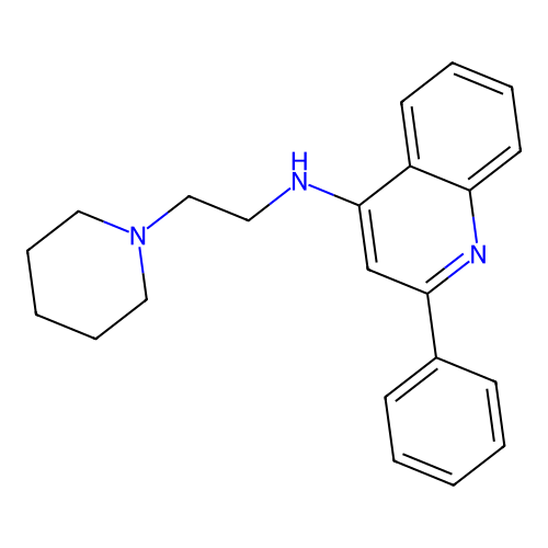 2-Phenyl-N-(2-(1-piperidinyl)ethyl)-4-quinolinamine structure