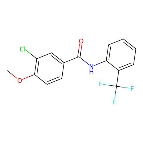 3-Chloro-4-methoxy-N-(2-(trifluoromethyl)phenyl)benzamide structure