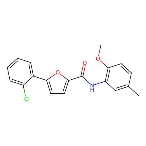 5-(2-Chlorophenyl)-N-(2-methoxy-5-methylphenyl)-2-furamide structure