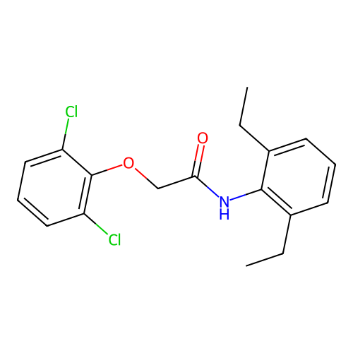 2-(2,6-Dichlorophenoxy)-N-(2,6-diethylphenyl)acetamide structure