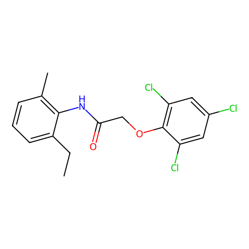 N-(2-Ethyl-6-methylphenyl)-2-(2,4,6-trichlorophenoxy)acetamide structure