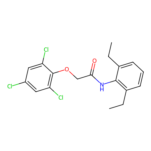 N-(2,6-Diethylphenyl)-2-(2,4,6-trichlorophenoxy)acetamide structure
