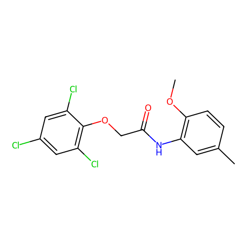 N-(2-Methoxy-5-methylphenyl)-2-(2,4,6-trichlorophenoxy)acetamide structure