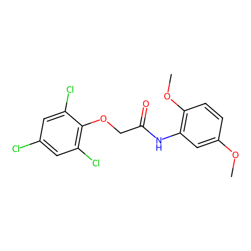 N-(2,5-Dimethoxyphenyl)-2-(2,4,6-trichlorophenoxy)acetamide structure