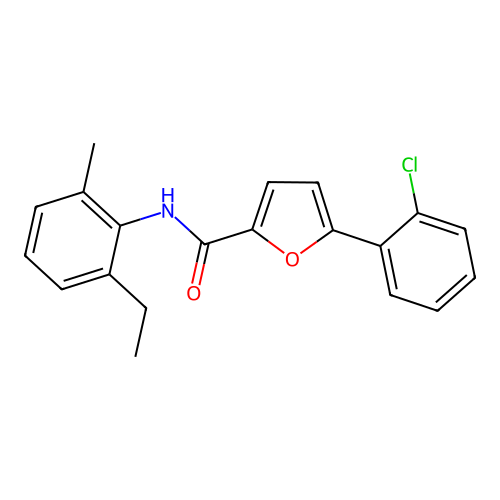 5-(2-Chlorophenyl)-N-(2-ethyl-6-methylphenyl)-2-furamide structure