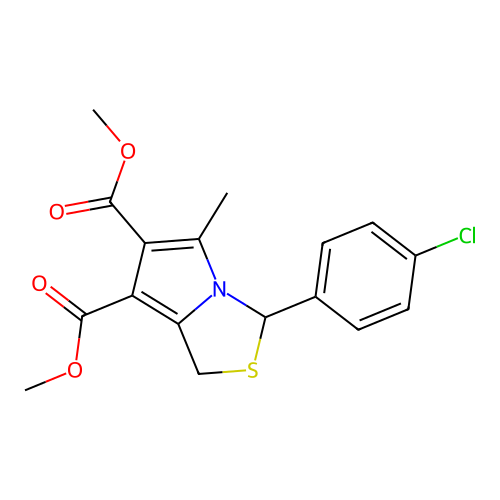 Dimethyl 3-(4-chlorophenyl)-5-methyl-1,3-dihydropyrrolo[1,2-c]thiazole-6,7-dicarboxylate structure