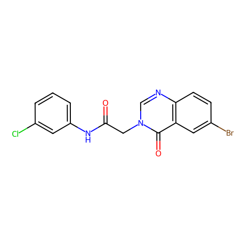 2-(6-Bromo-4-oxo-3(4H)-quinazolinyl)-N-(3-chlorophenyl)acetamide structure