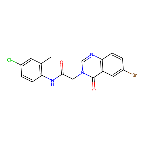 2-(6-Bromo-4-oxo-3(4H)-quinazolinyl)-N-(4-chloro-2-methylphenyl)acetamide structure