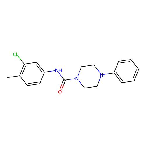 N-(3-Chloro-4-methylphenyl)-4-phenyl-1-piperazinecarboxamide structure