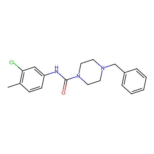 4-Benzyl-N-(3-chloro-4-methylphenyl)-1-piperazinecarboxamide structure