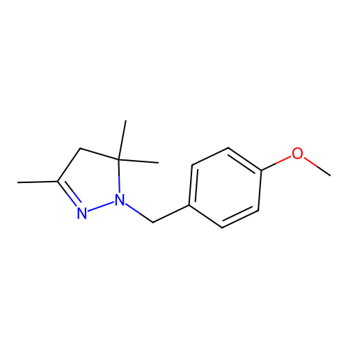 1-[(4-methoxyphenyl)methyl]-3,5,5-trimethyl-4H-pyrazole structure