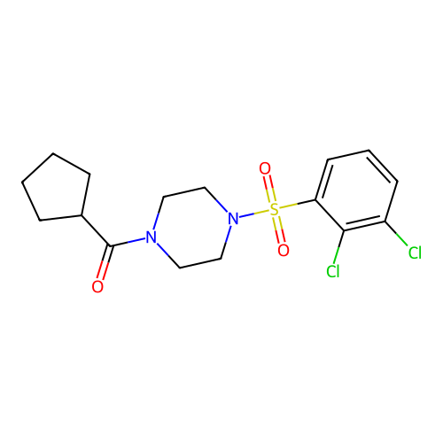 Cyclopentyl-[4-(2,3-dichlorophenyl)sulfonylpiperazin-1-yl]methanone structure