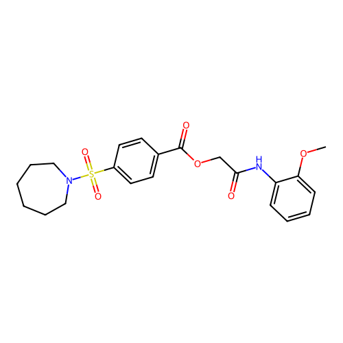 [2-(2-Methoxyanilino)-2-oxoethyl] 4-(azepan-1-ylsulfonyl)benzoate structure