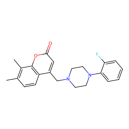 4-{[4-(2-fluorophenyl)piperazin-1-yl]methyl}-7,8-dimethyl-2H-chromen-2-one structure