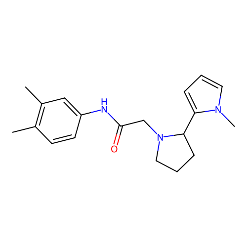 N-(3,4-dimethylphenyl)-2-[2-(1-methylpyrrol-2-yl)pyrrolidin-1-yl]acetamide structure