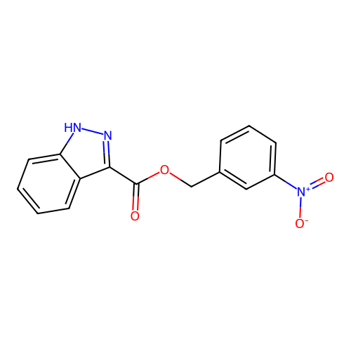 (3-nitrophenyl)methyl 1H-indazole-3-carboxylate structure