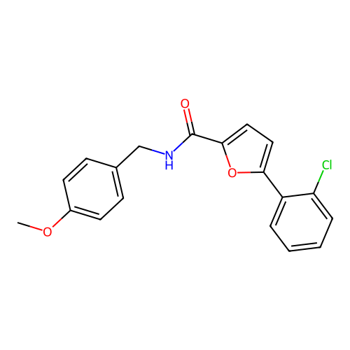 5-(2-Chlorophenyl)-N-(4-methoxybenzyl)-2-furamide structure