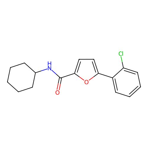 5-(2-Chlorophenyl)-N-cyclohexyl-2-furamide structure