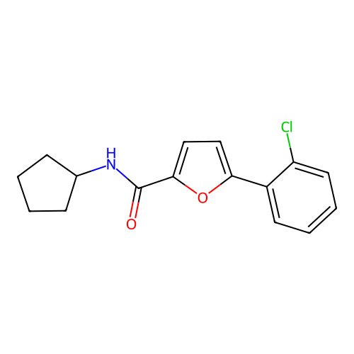 5-(2-Chlorophenyl)-N-cyclopentyl-2-furamide structure