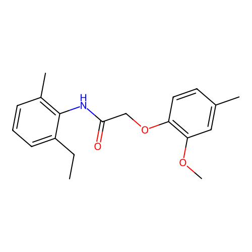 N-(2-Ethyl-6-methylphenyl)-2-(2-methoxy-4-methylphenoxy)acetamide structure