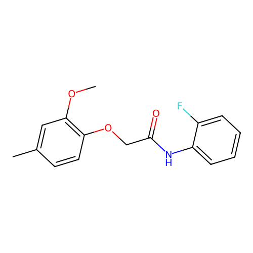 N-(2-Fluorophenyl)-2-(2-methoxy-4-methylphenoxy)acetamide structure