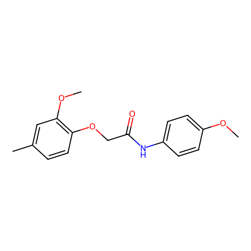 2-(2-Methoxy-4-methylphenoxy)-N-(4-methoxyphenyl)acetamide structure