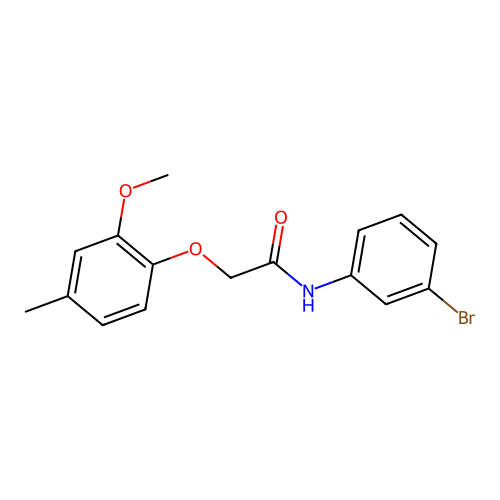 N-(3-Bromophenyl)-2-(2-methoxy-4-methylphenoxy)acetamide structure