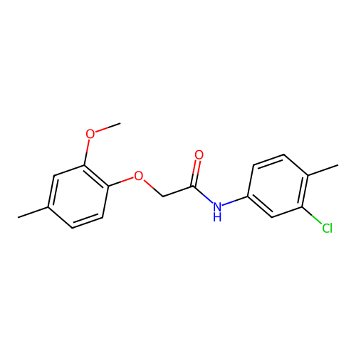 N-(3-Chloro-4-methylphenyl)-2-(2-methoxy-4-methylphenoxy)acetamide structure