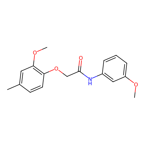 2-(2-Methoxy-4-methylphenoxy)-N-(3-methoxyphenyl)acetamide structure