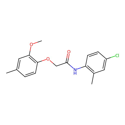 N-(4-Chloro-2-methylphenyl)-2-(2-methoxy-4-methylphenoxy)acetamide structure