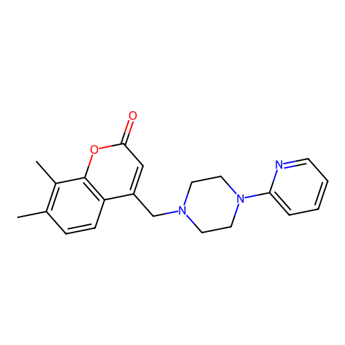 7,8-dimethyl-4-{[4-(pyridin-2-yl)piperazin-1-yl]methyl}-2H-chromen-2-one structure