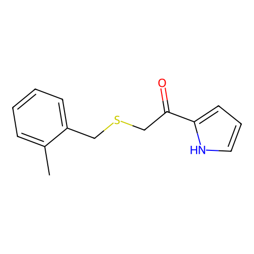 2-((2-Methylbenzyl)thio)-1-(1h-pyrrol-2-yl)ethan-1-one structure