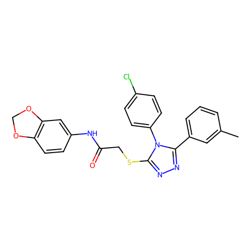 N-(1,3-benzodioxol-5-yl)-2-[[4-(4-chlorophenyl)-5-(3-methylphenyl)-1,2,4-triazol-3-yl]sulfanyl]acetamide structure