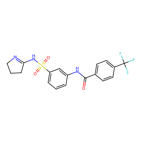 N-[3-(3,4-dihydro-2H-pyrrol-5-ylsulfamoyl)phenyl]-4-(trifluoromethyl)benzamide structure