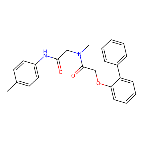 N-(4-methylphenyl)-2-[methyl-[2-(2-phenylphenoxy)acetyl]amino]acetamide structure