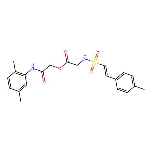 [(2,5-dimethylphenyl)carbamoyl]methyl 2-[2-(4-methylphenyl)ethenesulfonamido]acetate structure