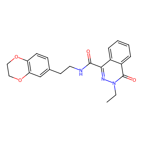 N-[2-(2,3-dihydro-1,4-benzodioxin-6-yl)ethyl]-3-ethyl-4-oxophthalazine-1-carboxamide structure