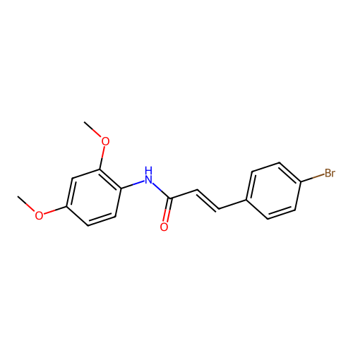 (E)-3-(4-bromophenyl)-N-(2,4-dimethoxyphenyl)prop-2-enamide structure