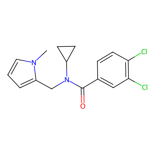 3,4-dichloro-N-cyclopropyl-N-[(1-methylpyrrol-2-yl)methyl]benzamide structure