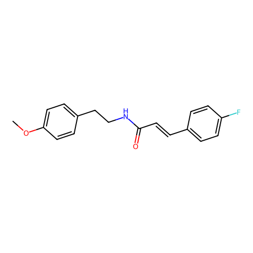 3-(4-Fluorophenyl)-N-(2-(4-methoxyphenyl)ethyl)-2-propenamide structure
