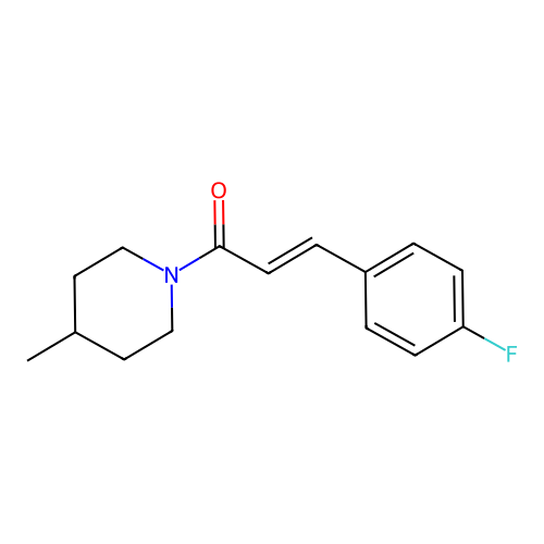 (E)-3-(4-fluorophenyl)-1-(4-methylpiperidin-1-yl)prop-2-en-1-one structure