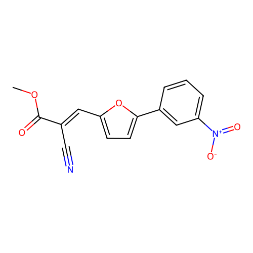 Methyl 2-cyano-3-(5-(3-nitrophenyl)-2-furyl)-2-propenoate structure