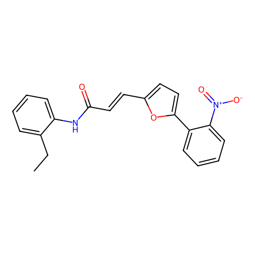 N-(2-Ethylphenyl)-3-(5-(2-nitrophenyl)-2-furyl)-2-propenamide structure