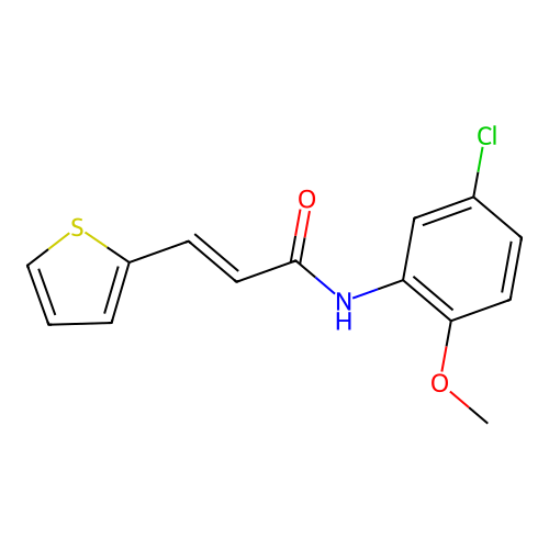 (2E)-N-(5-chloro-2-methoxyphenyl)-3-(2-thienyl)-2-propenamide structure