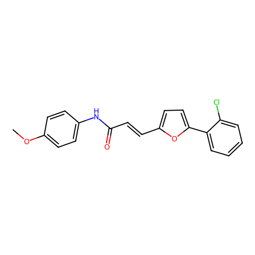 3-(5-(2-Chlorophenyl)-2-furyl)-N-(4-methoxyphenyl)-2-propenamide structure