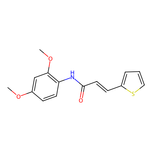 (E)-N-(2,4-dimethoxyphenyl)-3-thiophen-2-ylprop-2-enamide structure