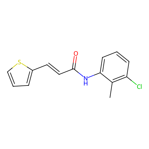 (2E)-N-(3-chloro-2-methylphenyl)-3-(2-thienyl)-2-propenamide structure