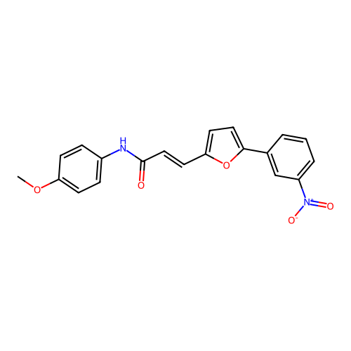 N-(4-Methoxyphenyl)-3-(5-(3-nitrophenyl)-2-furyl)-2-propenamide structure
