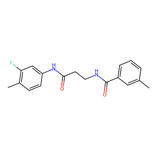N-[3-(3-fluoro-4-methylanilino)-3-oxopropyl]-3-methylbenzamide structure