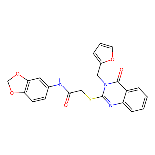 N-(Benzo[d][1,3]dioxol-5-yl)-2-((3-(furan-2-ylmethyl)-4-oxo-3,4-dihydroquinazolin-2-yl)thio)acetamide structure